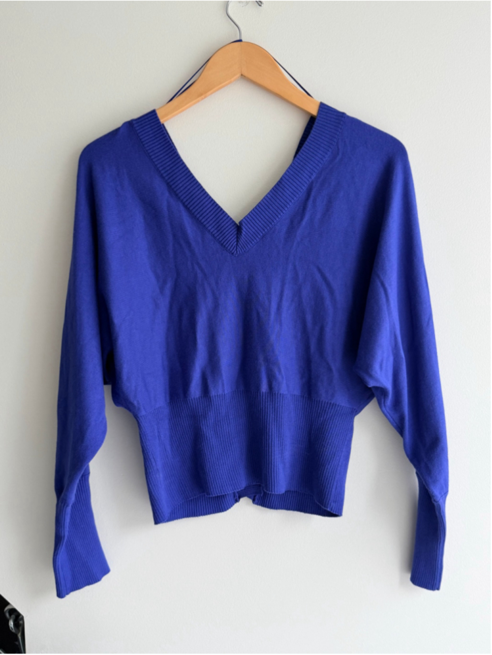 Pink Rose Reversible Blue Button Cardigan Dolman Sweater Size M - Picture 4 of 6